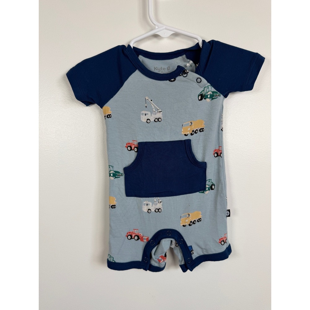 Kyte Baby Construction Print Bamboo Shortall 0-3 Months